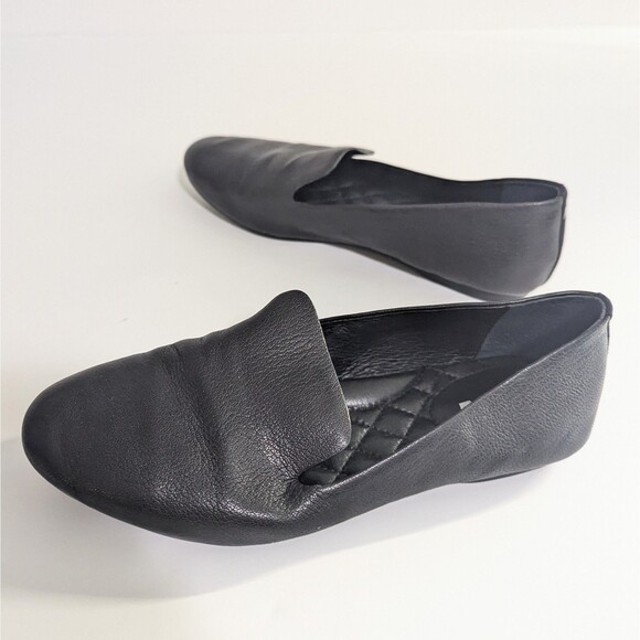 Birdies The Starling Jet Black Leather Ballet Flat - Picture 4 of 8